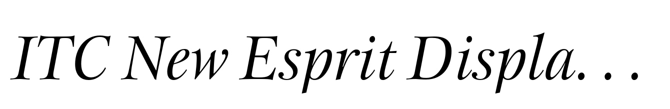 ITC New Esprit Display Italic